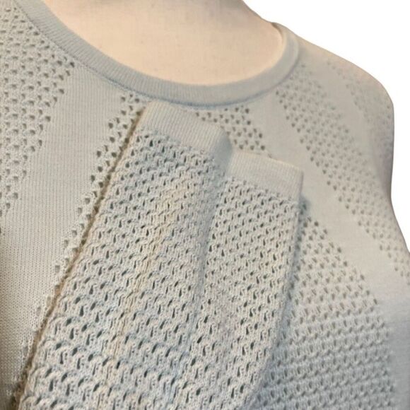 Lou & Grey Open Knit Sweater Light Robin's Egg Blue Women's Size Medium - Picture 3 of 9